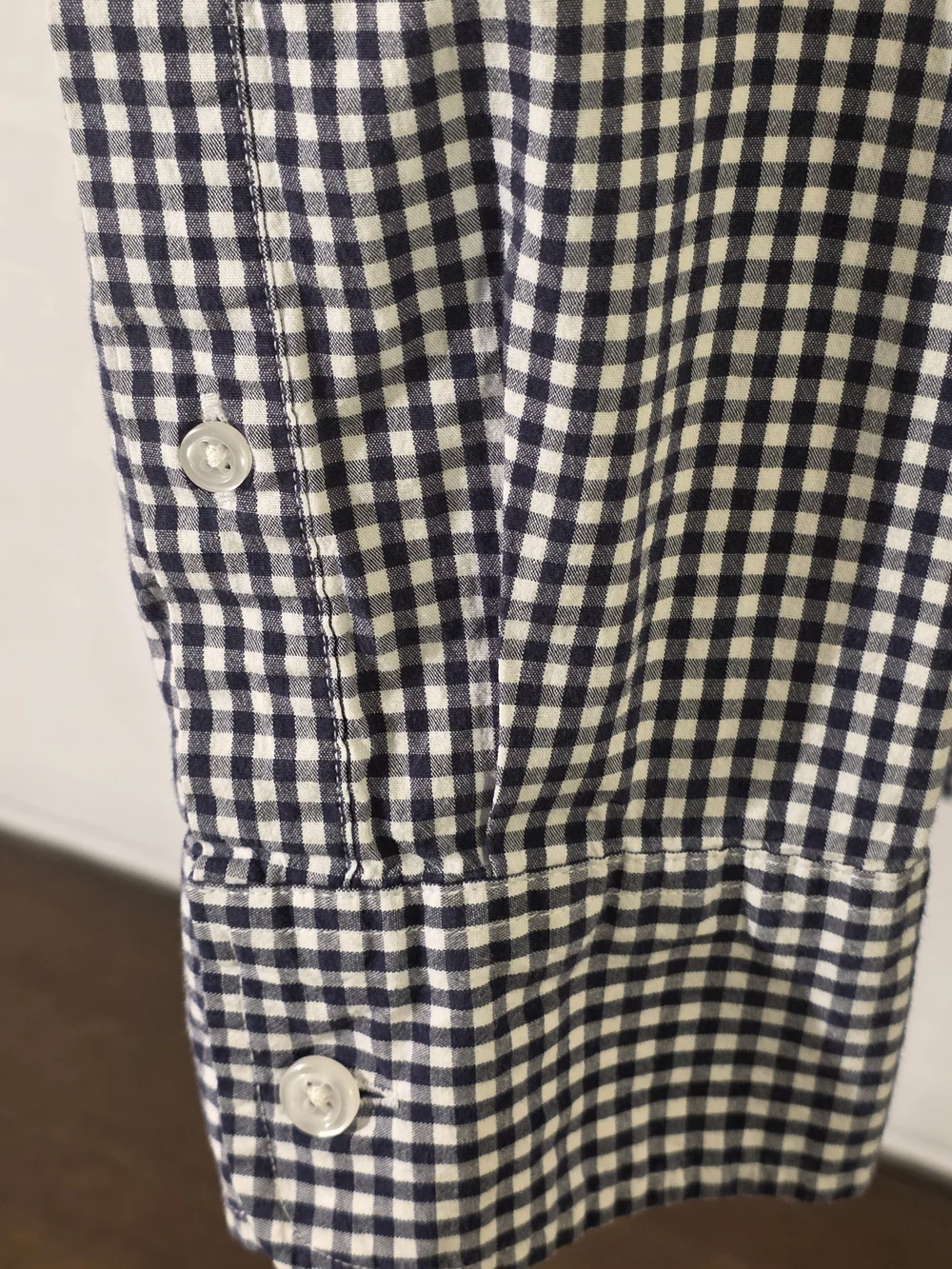 J. Crew Mercantile Flex Performance Navy/ White Gingham Plaid Button-Down Shirt